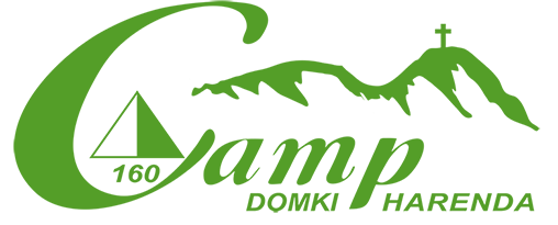 Harenda Camping Zakopane logo w ładnym zielonym kolorze jak świeża trawa